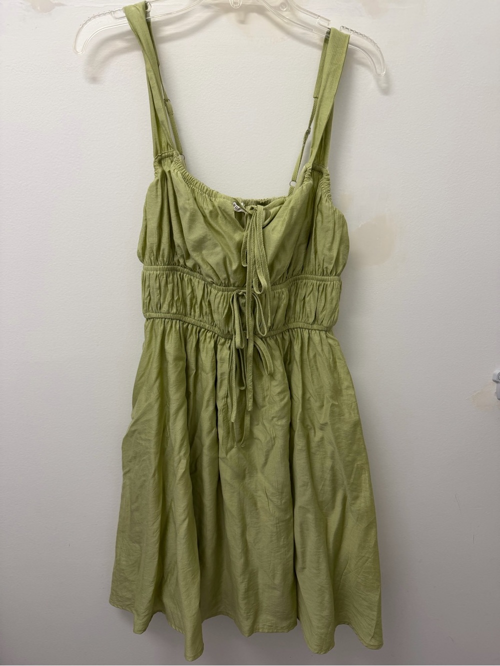 bp Olive-Green Tie-Front Sundress